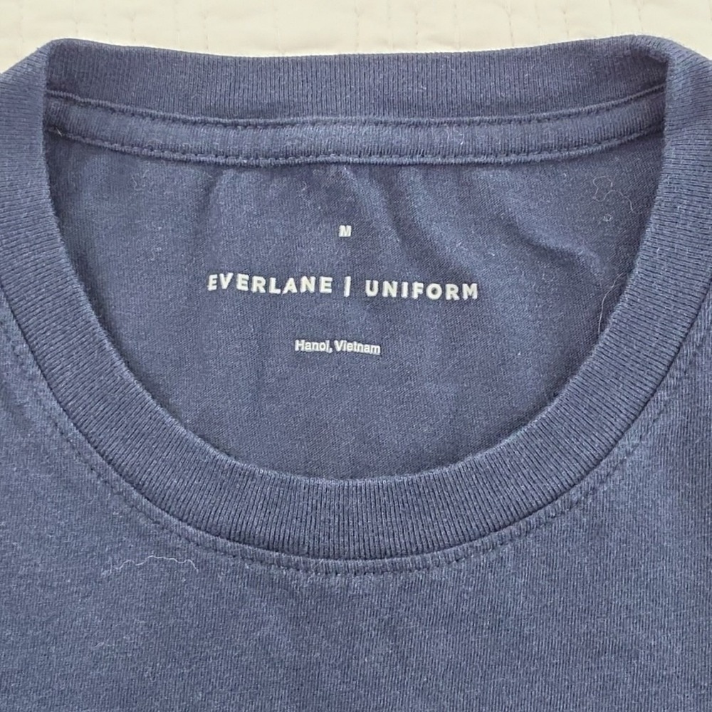Everlane The Uniform Essential Organic Crew Tee M Navy Blue Organic Cotton NWOT - Picture 6 of 13